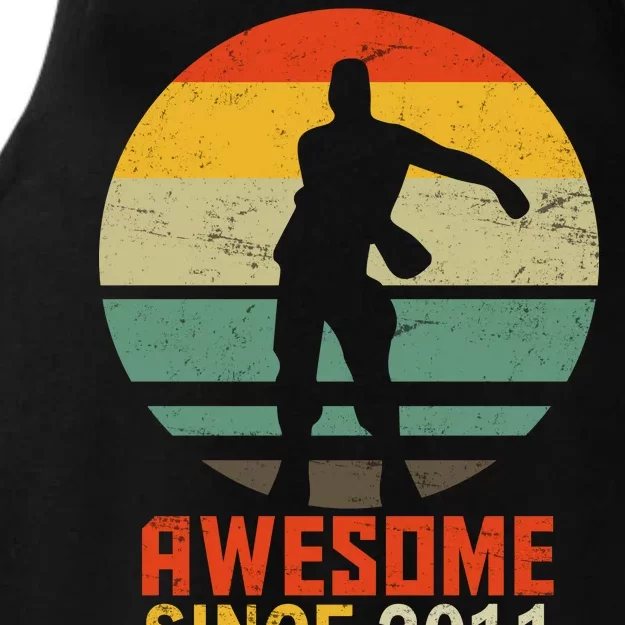 Floss Dance 8th Birthday Awesome Since 2011 Ladies Tri-Blend Wicking Tank