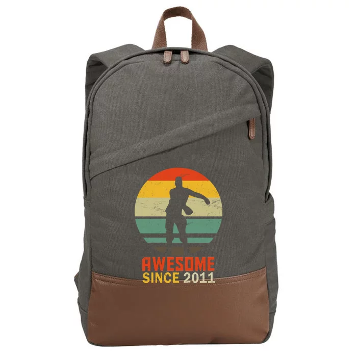 Floss Dance 8th Birthday Awesome Since 2011 Cotton Canvas Backpack