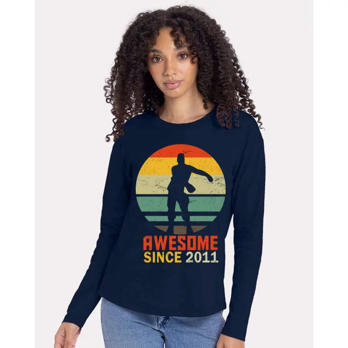 Floss Dance 8th Birthday Awesome Since 2011 Womens Cotton Relaxed Long Sleeve T-Shirt