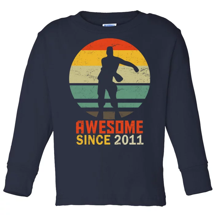 Floss Dance 8th Birthday Awesome Since 2011 Toddler Long Sleeve Shirt