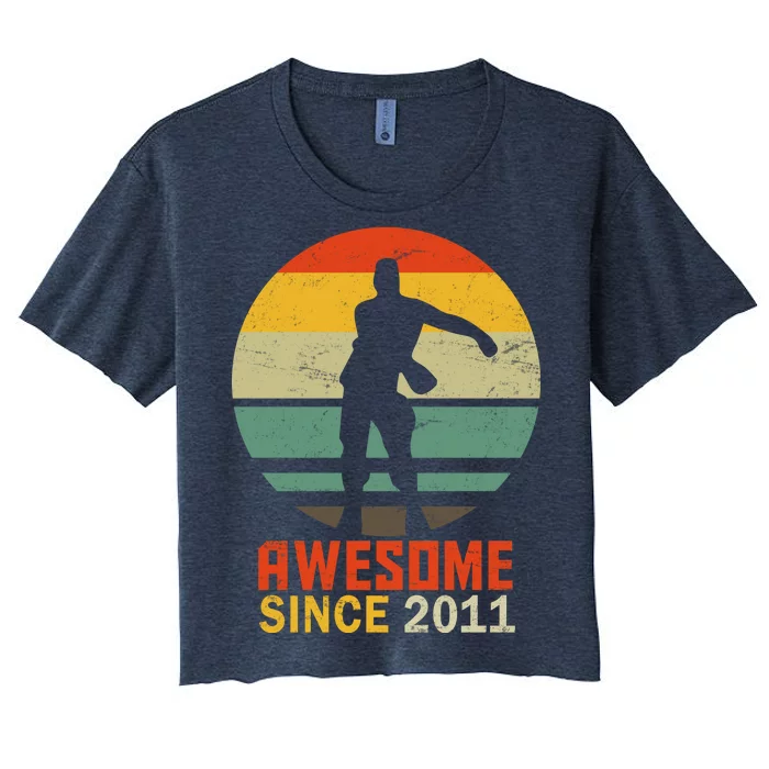 Floss Dance 8th Birthday Awesome Since 2011 Women's Crop Top Tee