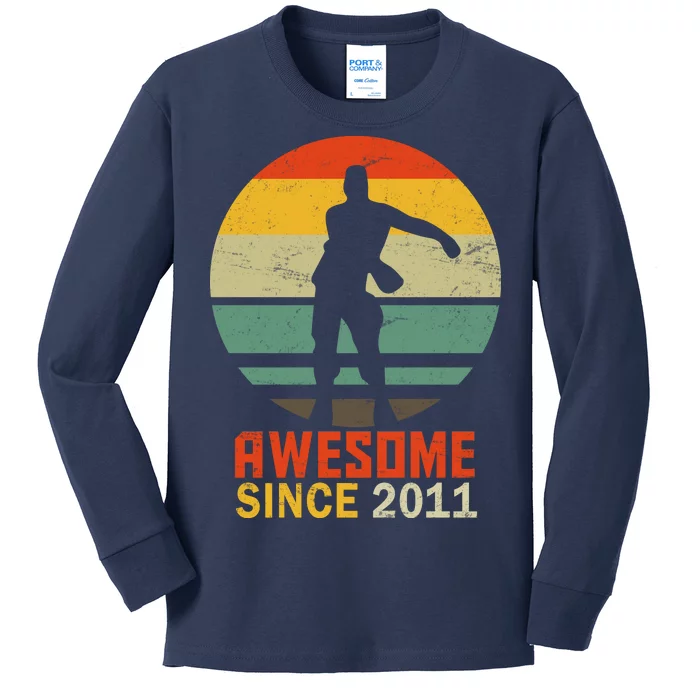 Floss Dance 8th Birthday Awesome Since 2011 Kids Long Sleeve Shirt