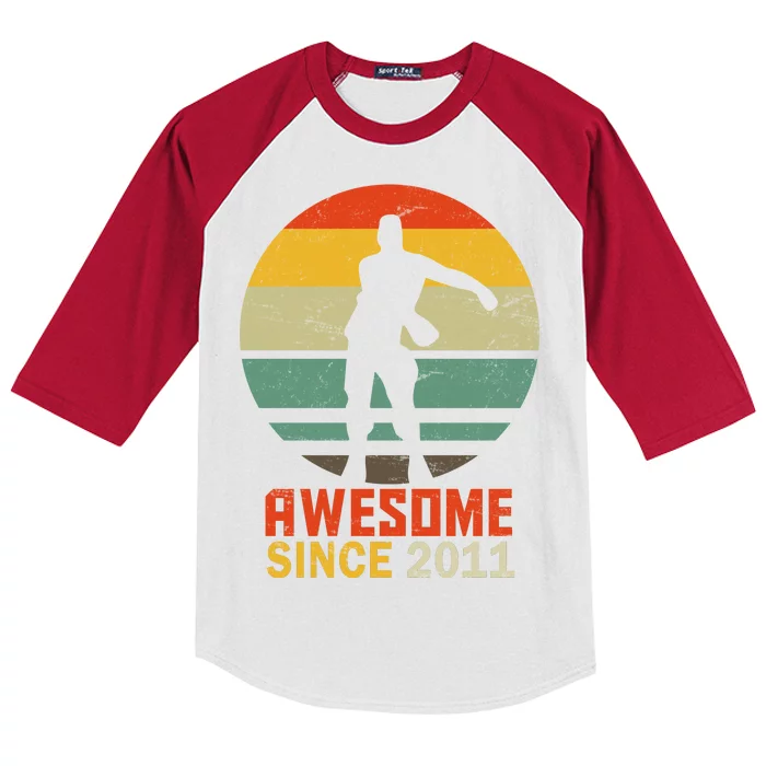 Floss Dance 8th Birthday Awesome Since 2011 Kids Colorblock Raglan Jersey