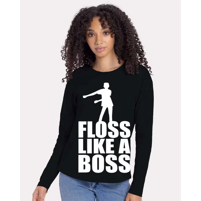 Floss Like A Boss Dance Logo Womens Cotton Relaxed Long Sleeve T-Shirt