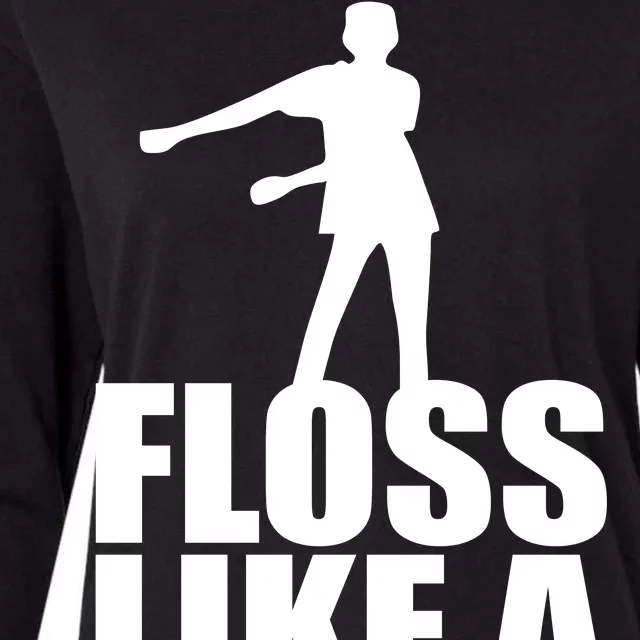 Floss Like A Boss Dance Logo Womens Cotton Relaxed Long Sleeve T-Shirt