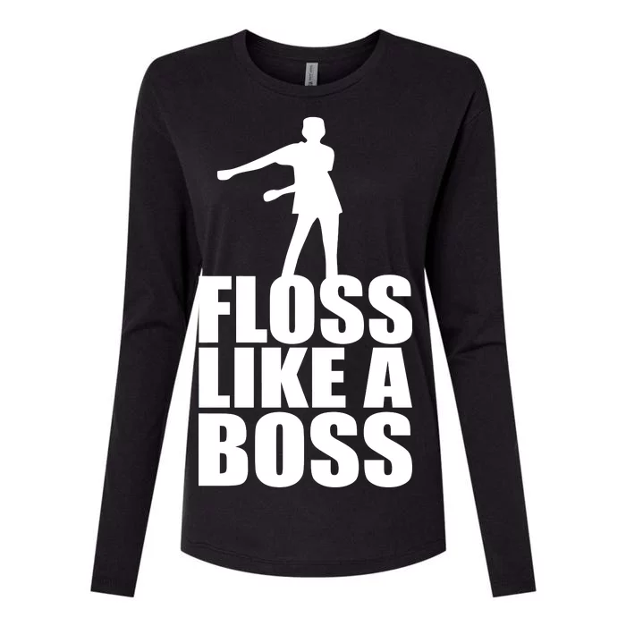 Floss Like A Boss Dance Logo Womens Cotton Relaxed Long Sleeve T-Shirt