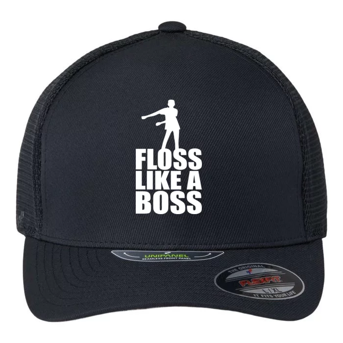 Floss Like A Boss Dance Logo Flexfit Unipanel Trucker Cap