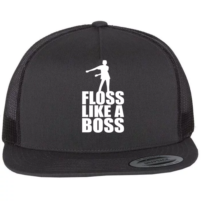 Floss Like A Boss Dance Logo Flat Bill Trucker Hat