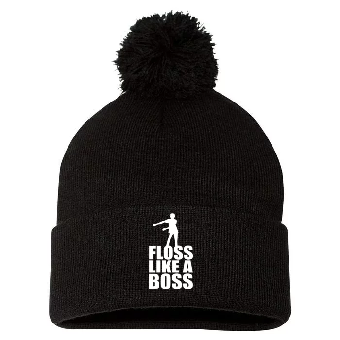 Floss Like A Boss Dance Logo Pom Pom 12in Knit Beanie