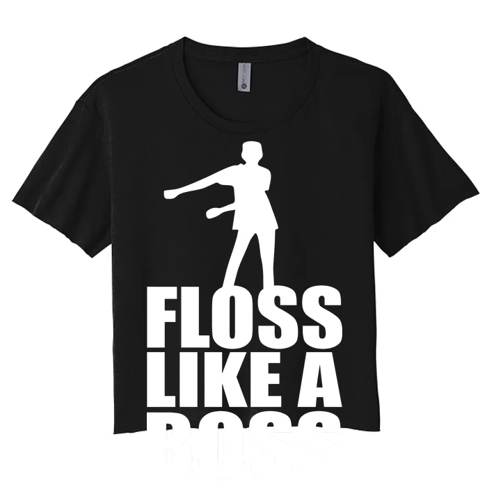 Floss Like A Boss Dance Logo Women's Crop Top Tee