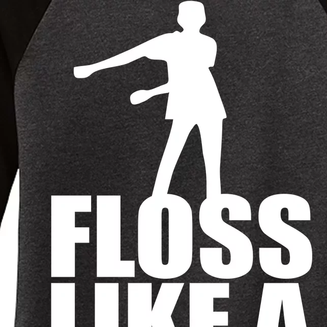 Floss Like A Boss Dance Logo Women's Tri-Blend 3/4-Sleeve Raglan Shirt