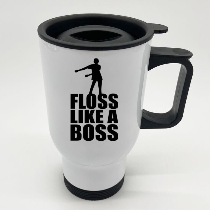 Floss Like A Boss Dance Logo Front & Back Stainless Steel Travel Mug