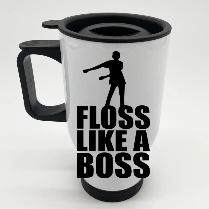 Floss Like A Boss Dance Logo Front & Back Stainless Steel Travel Mug