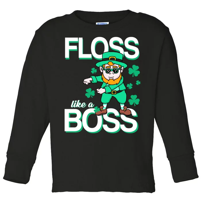 Floss Like A Boss Leprechaun Toddler Long Sleeve Shirt