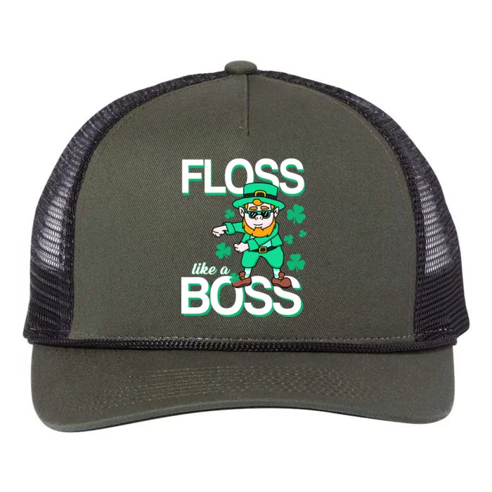 Floss Like A Boss Leprechaun Retro Rope Trucker Hat Cap