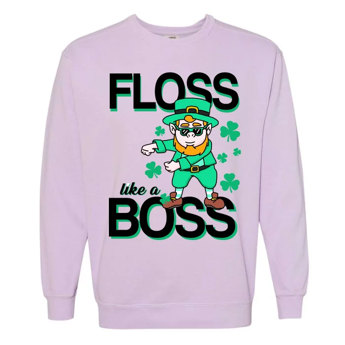 Floss Like A Boss Leprechaun Garment-Dyed Sweatshirt