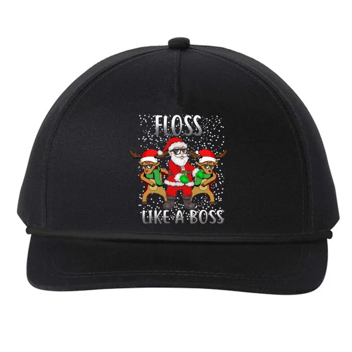 Floss like a Boss Santa Reindeer Snapback Five-Panel Rope Hat