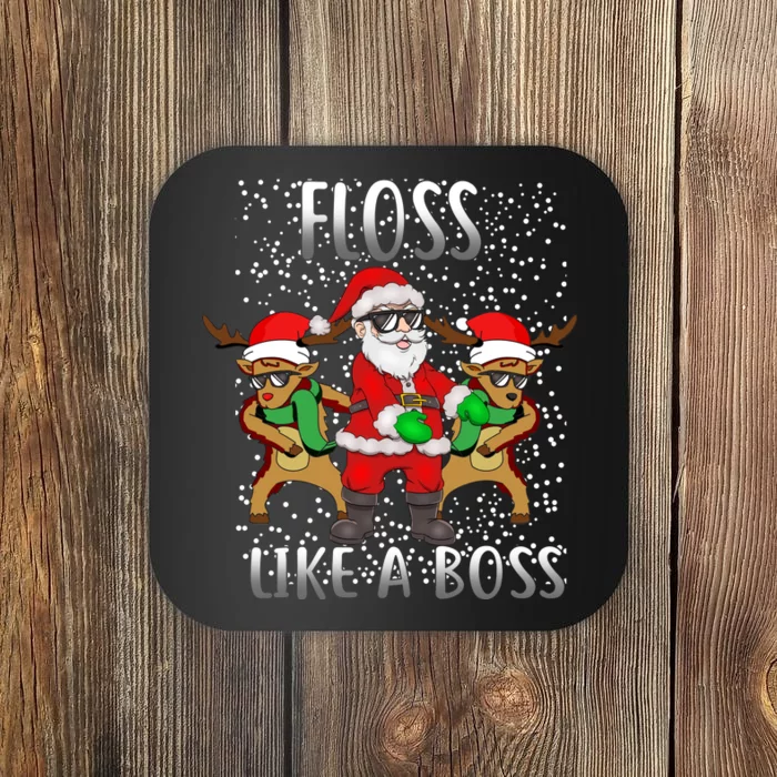 Floss like a Boss Santa Reindeer Coaster