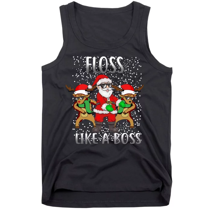 Floss like a Boss Santa Reindeer Tank Top