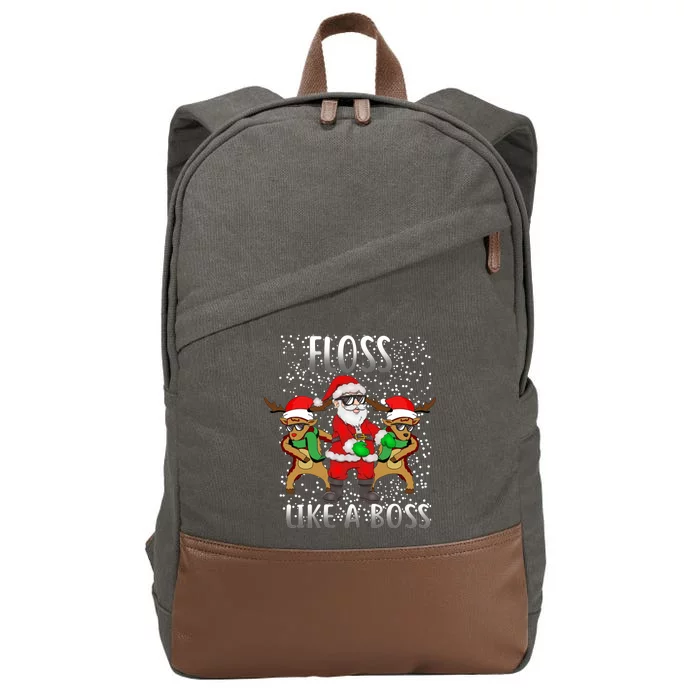 Floss like a Boss Santa Reindeer Cotton Canvas Backpack