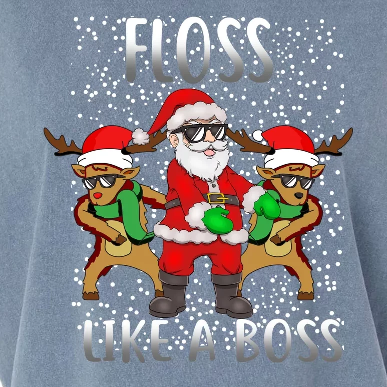 Floss like a Boss Santa Reindeer Garment-Dyed Women's Muscle Tee