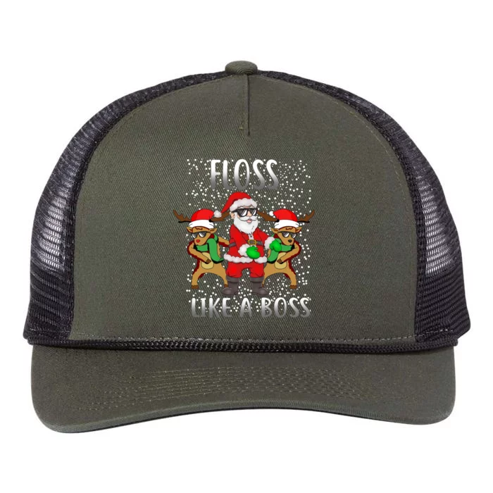 Floss like a Boss Santa Reindeer Retro Rope Trucker Hat Cap