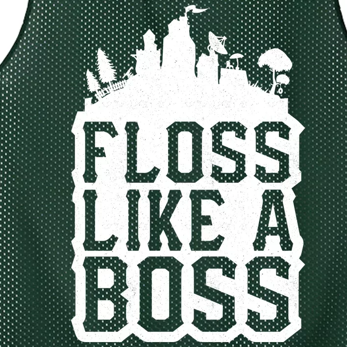 Floss Like A Boss Tower Funny Mesh Reversible Basketball Jersey Tank