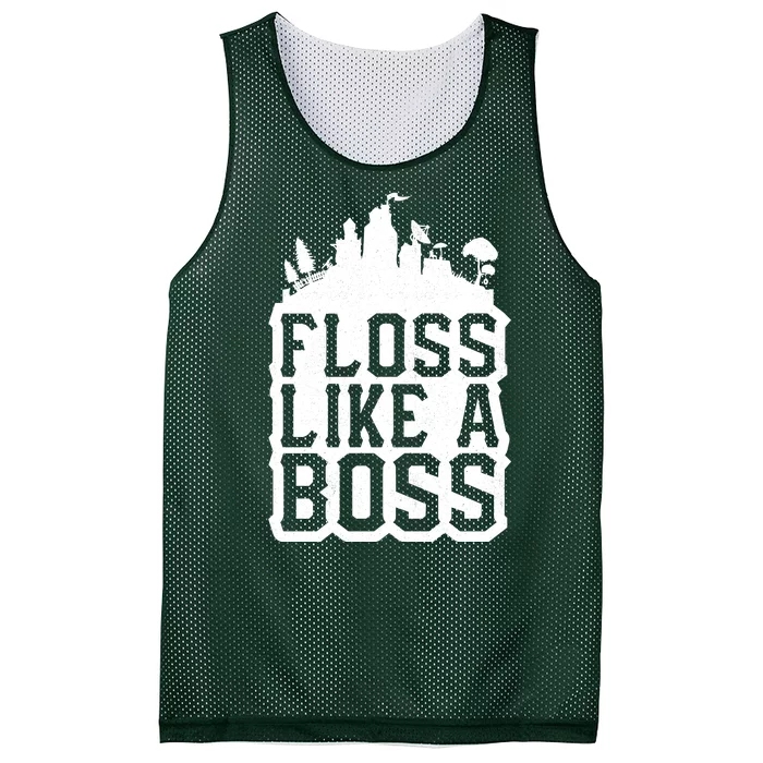 Floss Like A Boss Tower Funny Mesh Reversible Basketball Jersey Tank