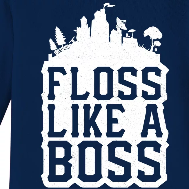 Floss Like A Boss Tower Funny Baby Long Sleeve Bodysuit