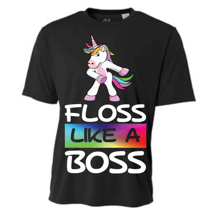 Floss Like a Boss Unicorn Rainbow Cooling Performance Crew T-Shirt