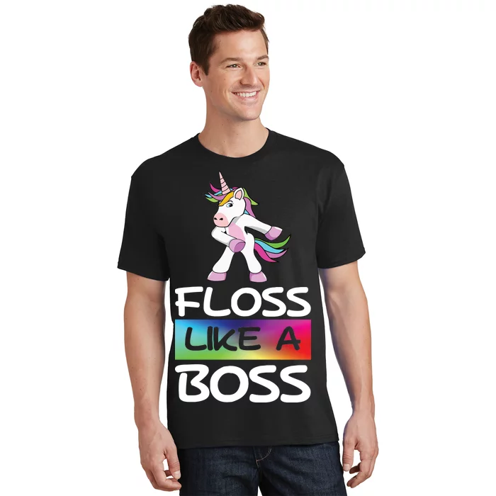 Floss Like a Boss Unicorn Rainbow T-Shirt