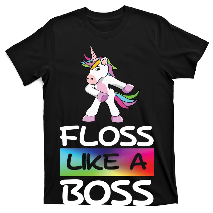 Floss Like a Boss Unicorn Rainbow T-Shirt