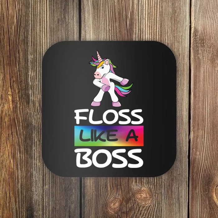 Floss Like a Boss Unicorn Rainbow Coaster