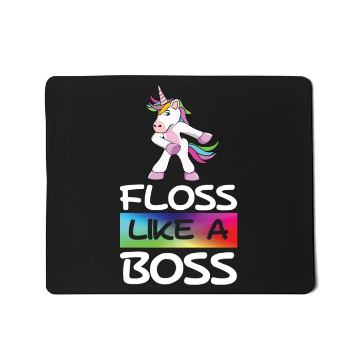 Floss Like a Boss Unicorn Rainbow Mousepad