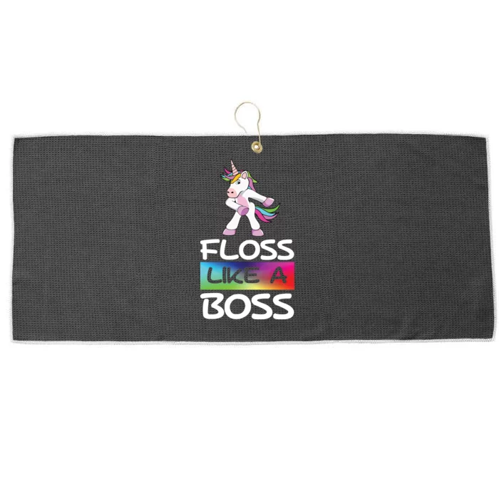 Floss Like a Boss Unicorn Rainbow Large Microfiber Waffle Golf Towel