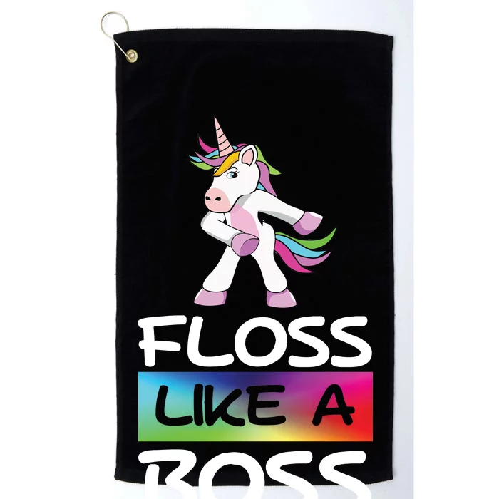 Floss Like a Boss Unicorn Rainbow Platinum Collection Golf Towel