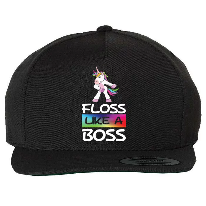 Floss Like a Boss Unicorn Rainbow Wool Snapback Cap