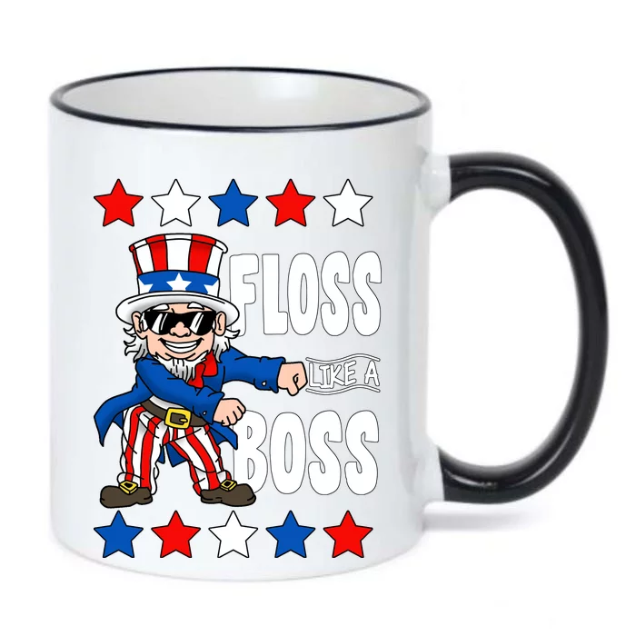 Floss Like A Boss USA 4th of July Black Color Changing Mug