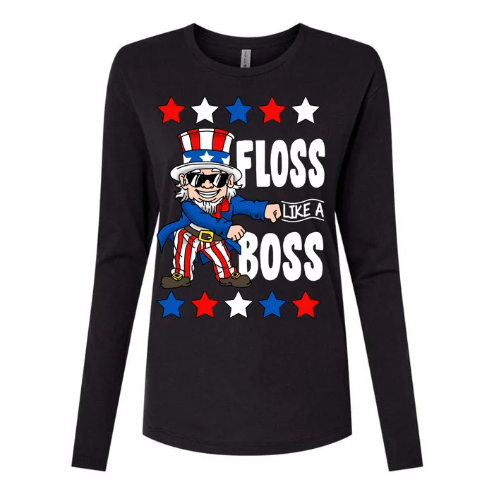 Floss Like A Boss USA 4th of July Womens Cotton Relaxed Long Sleeve T-Shirt