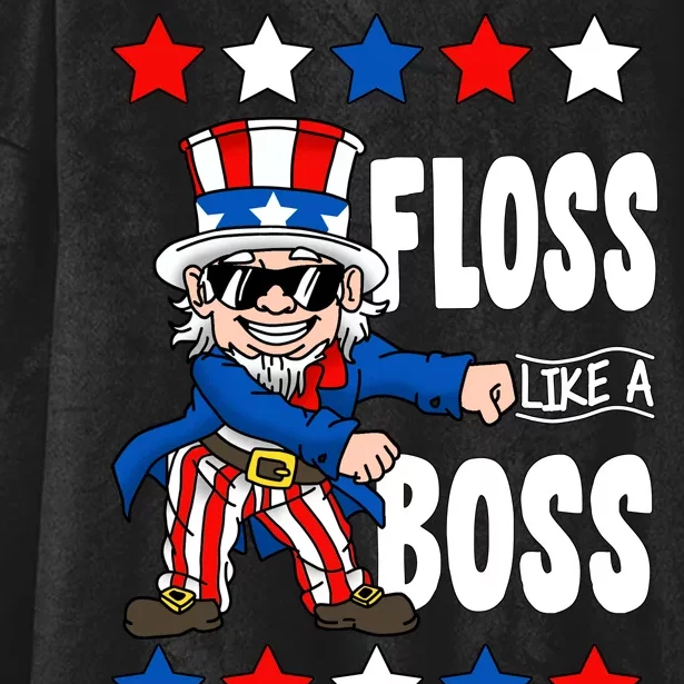 Floss Like A Boss USA 4th of July Hooded Wearable Blanket