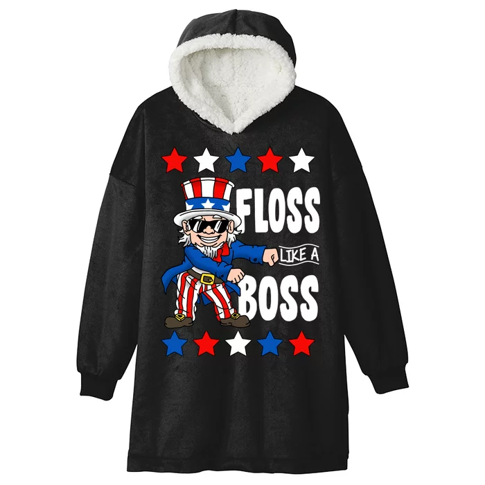 Floss Like A Boss USA 4th of July Hooded Wearable Blanket