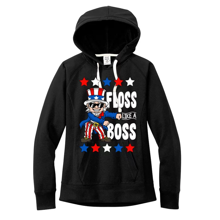 Floss Like A Boss USA 4th of July Women's Fleece Hoodie