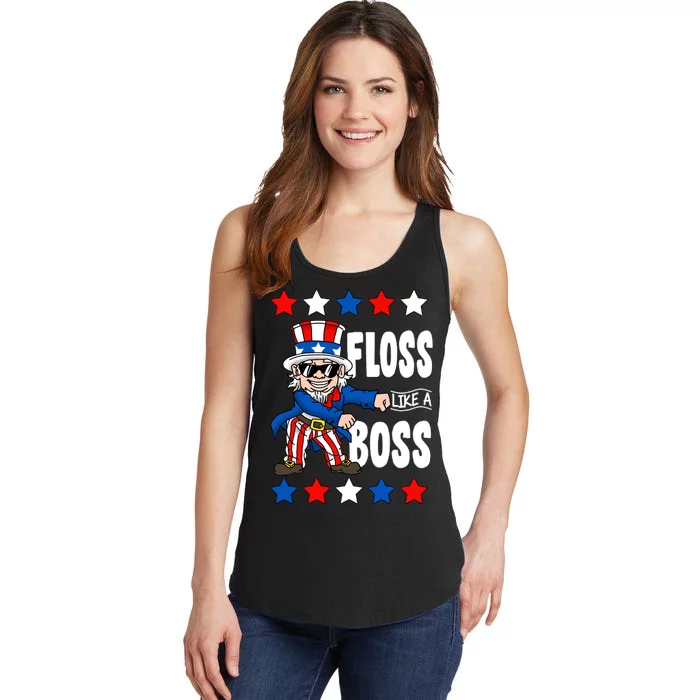 Floss Like A Boss USA 4th of July Ladies Essential Tank