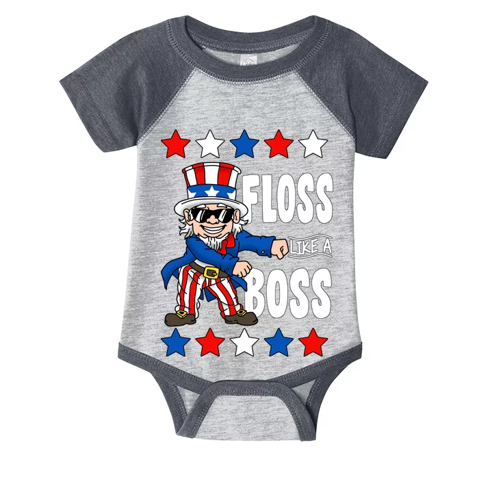 Floss Like A Boss USA 4th of July Infant Baby Jersey Bodysuit