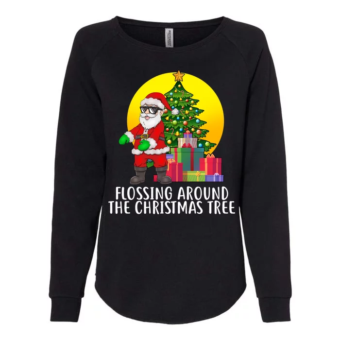 Flossing Around The Christmas Tree Womens California Wash Sweatshirt