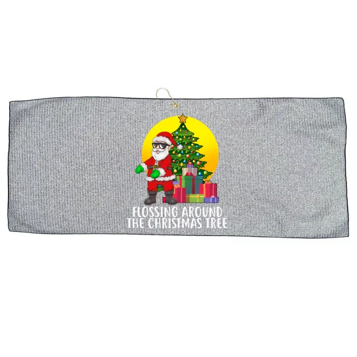 Flossing Around The Christmas Tree Large Microfiber Waffle Golf Towel