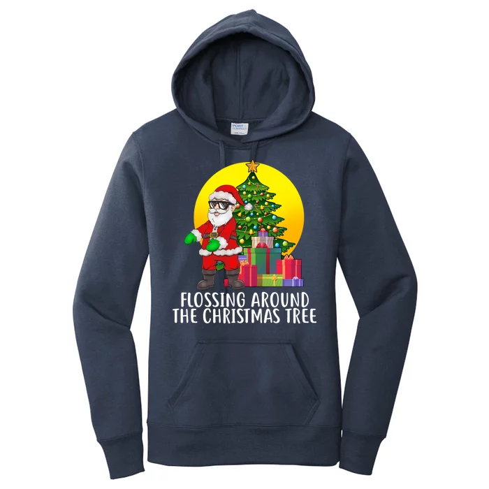 Flossing Around The Christmas Tree Women's Pullover Hoodie