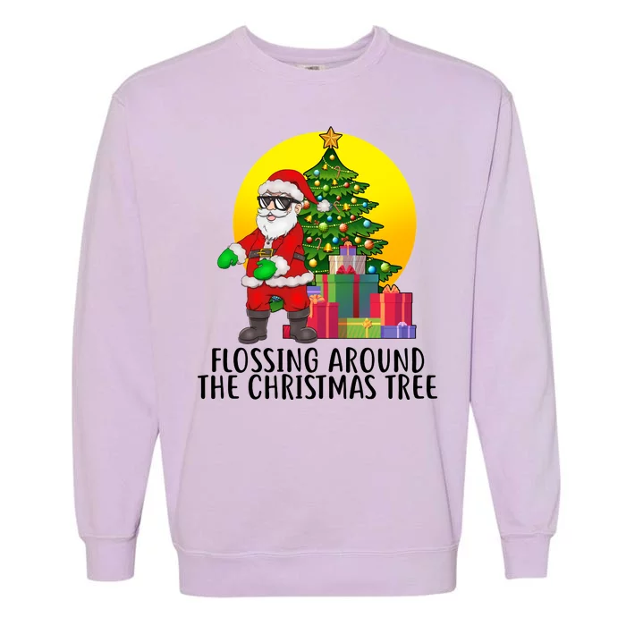 Flossing Around The Christmas Tree Garment-Dyed Sweatshirt