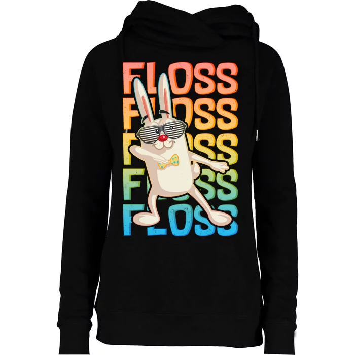 Flossing Easter Bunny Womens Funnel Neck Pullover Hood