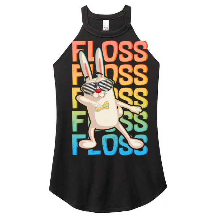 Flossing Easter Bunny Women’s Perfect Tri Rocker Tank